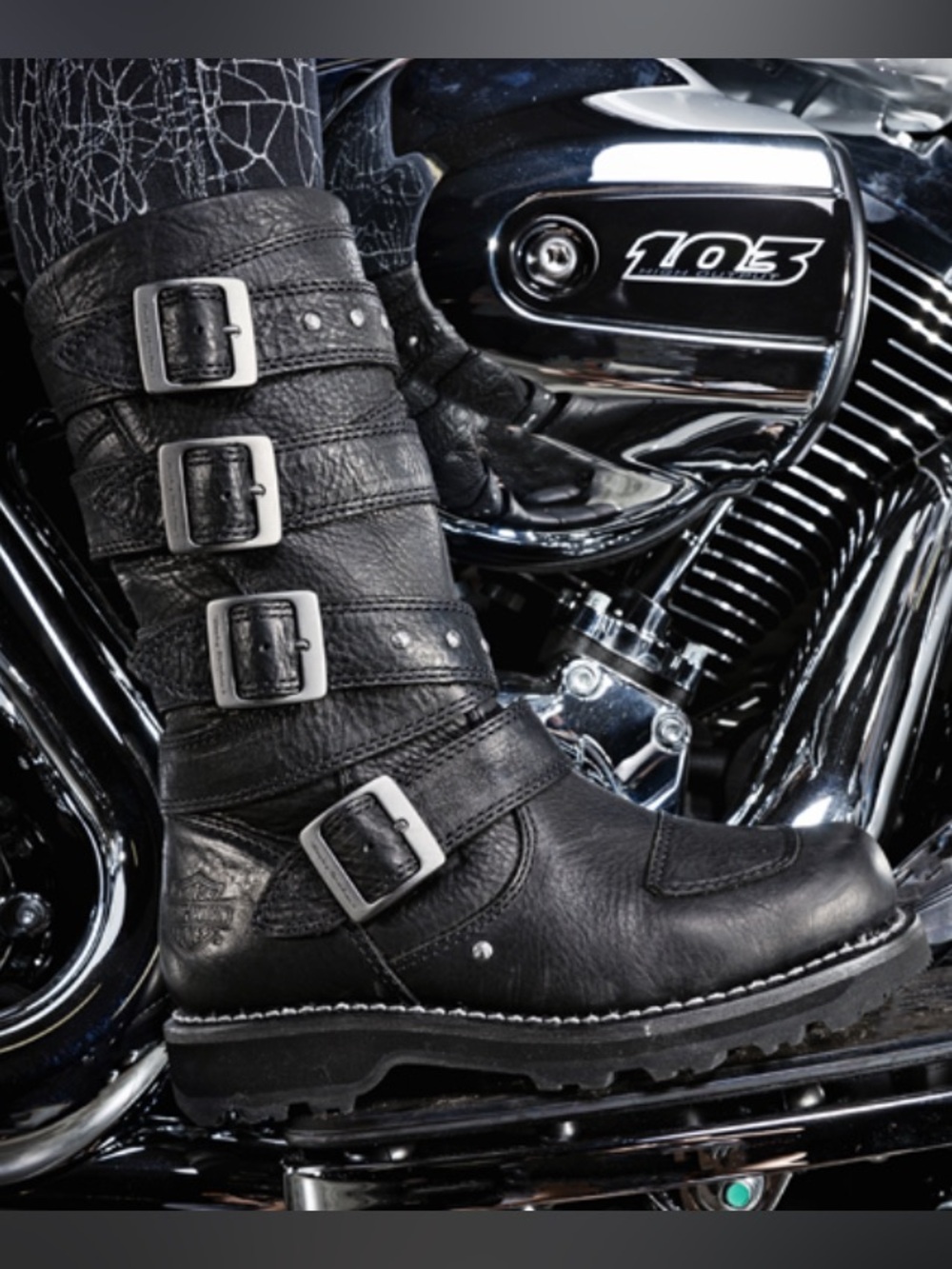 Harley-Davidson Delana Black Leather Moto Boots Size 9/40
